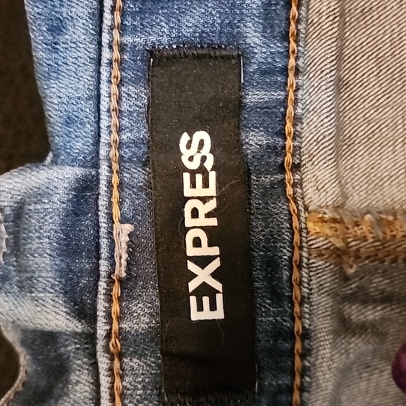 Express Super High Waisted Shortie Paperbag Tie Jean Shorts sz 6 - Picture 3 of 7